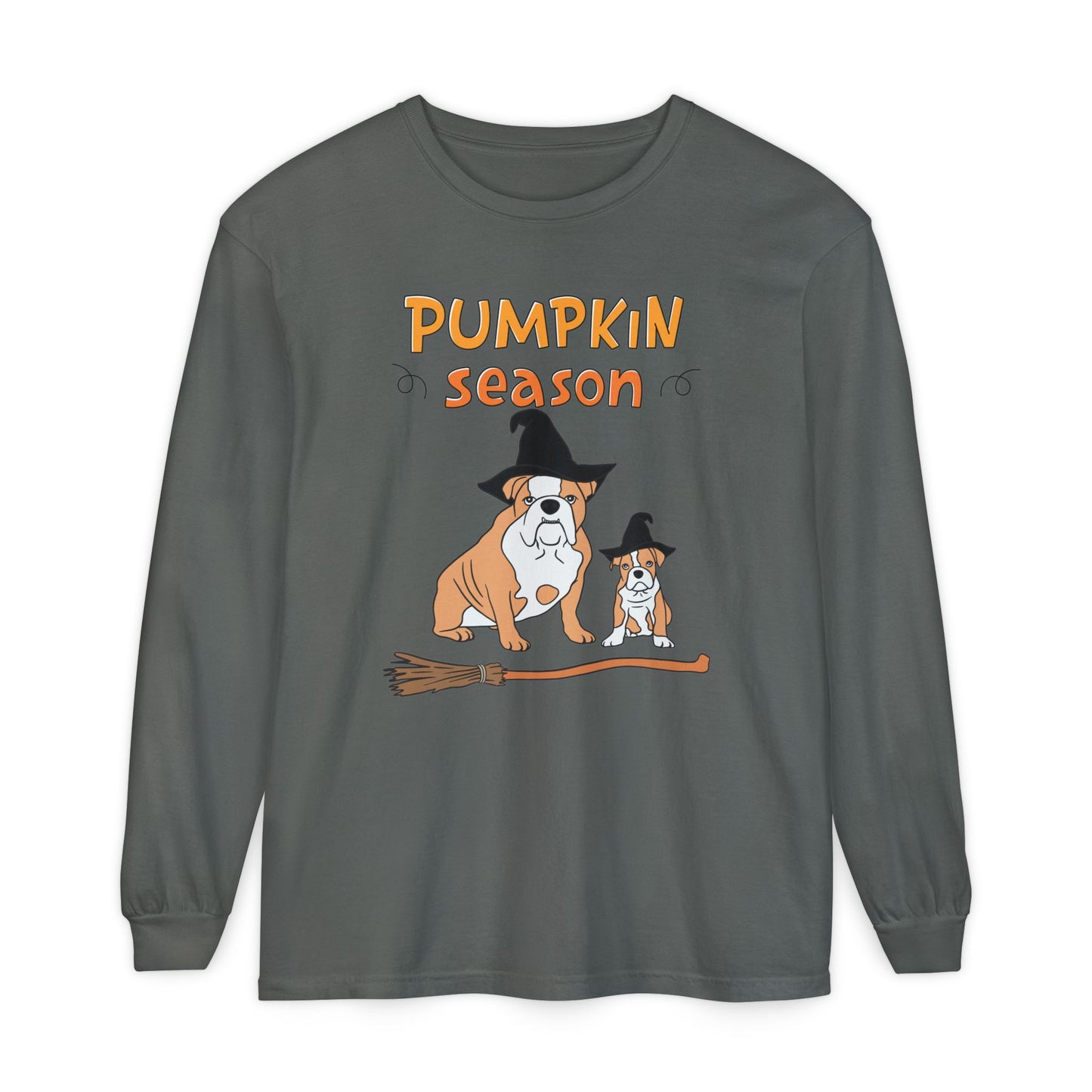 Spooky Bulldog Halloween Long Sleeve Shirt