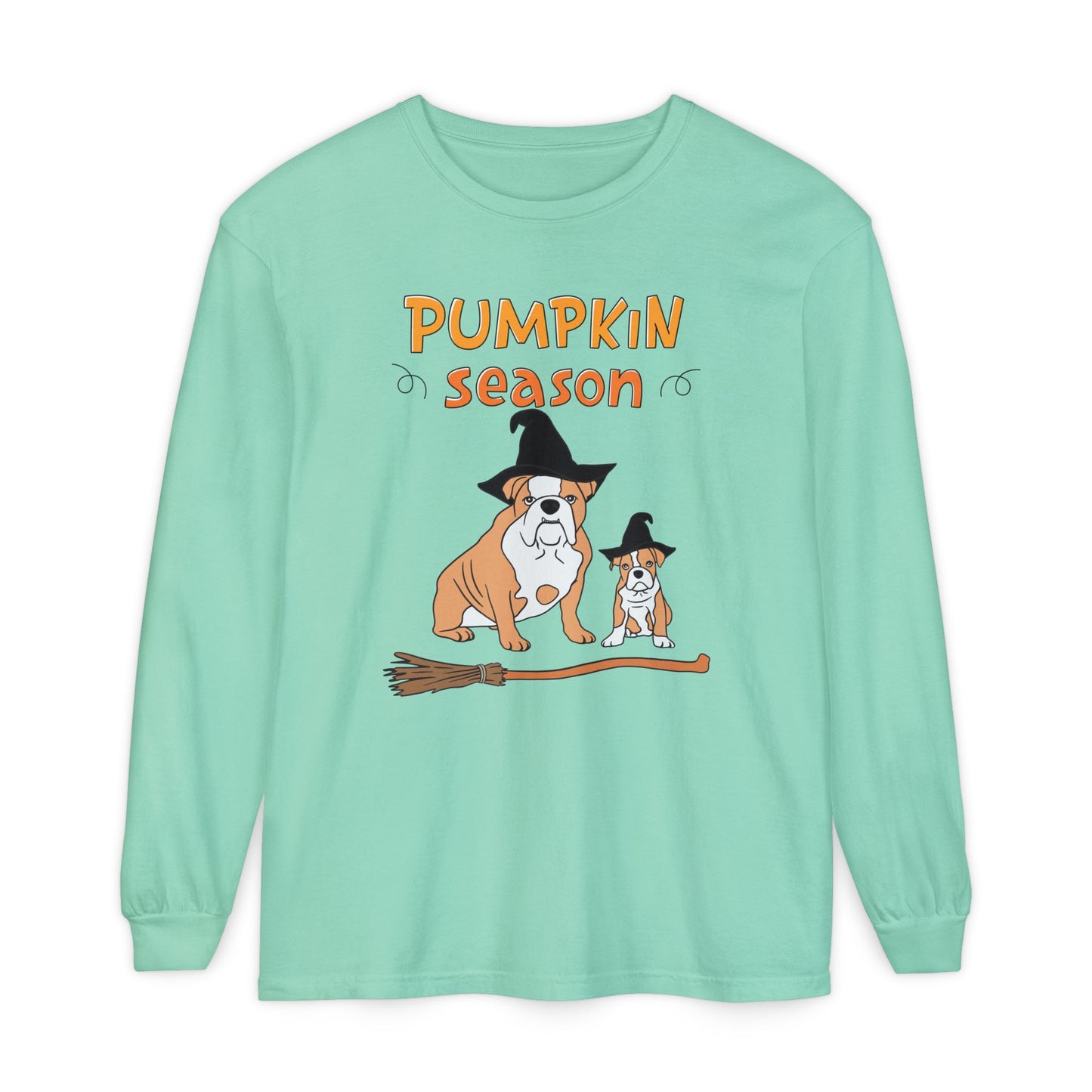 Spooky Bulldog Halloween Long Sleeve Shirt