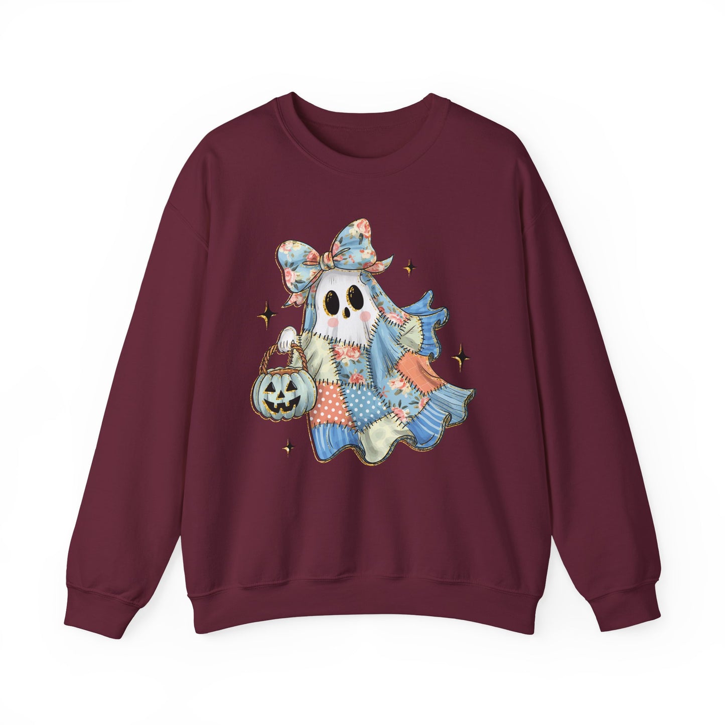 Patchwork Quilt Ghost Halloween Sweatshirt