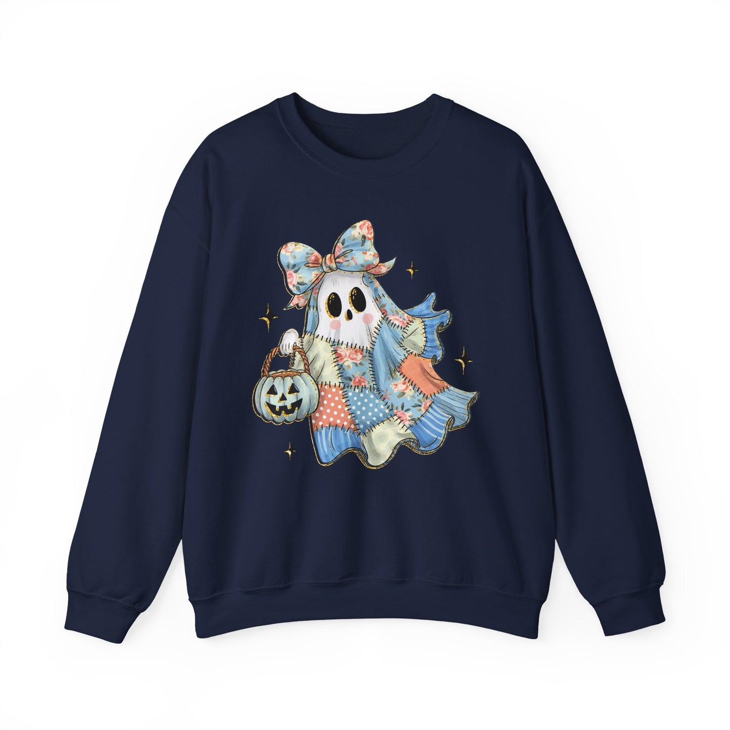 Patchwork Quilt Ghost Halloween Sweatshirt