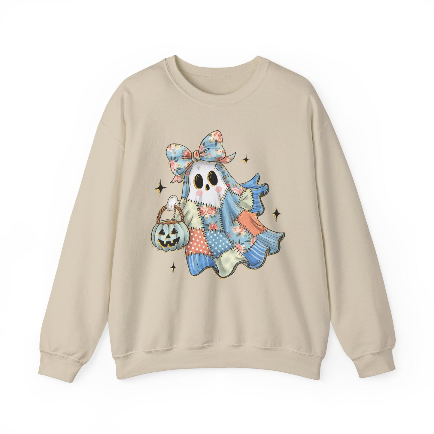 Patchwork Quilt Ghost Halloween Sweatshirt