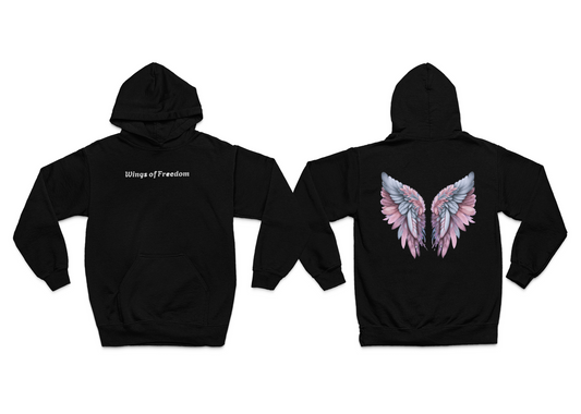 "Wings of Freedom" Black Hoodie