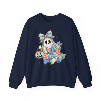 Patchwork Quilt Ghost Halloween Sweatshirt