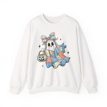 Patchwork Quilt Ghost Halloween Sweatshirt
