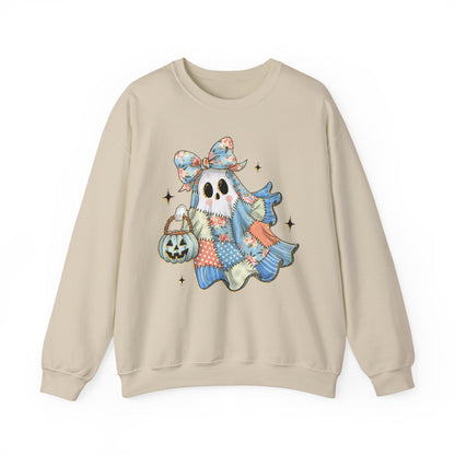 Patchwork Quilt Ghost Halloween Sweatshirt